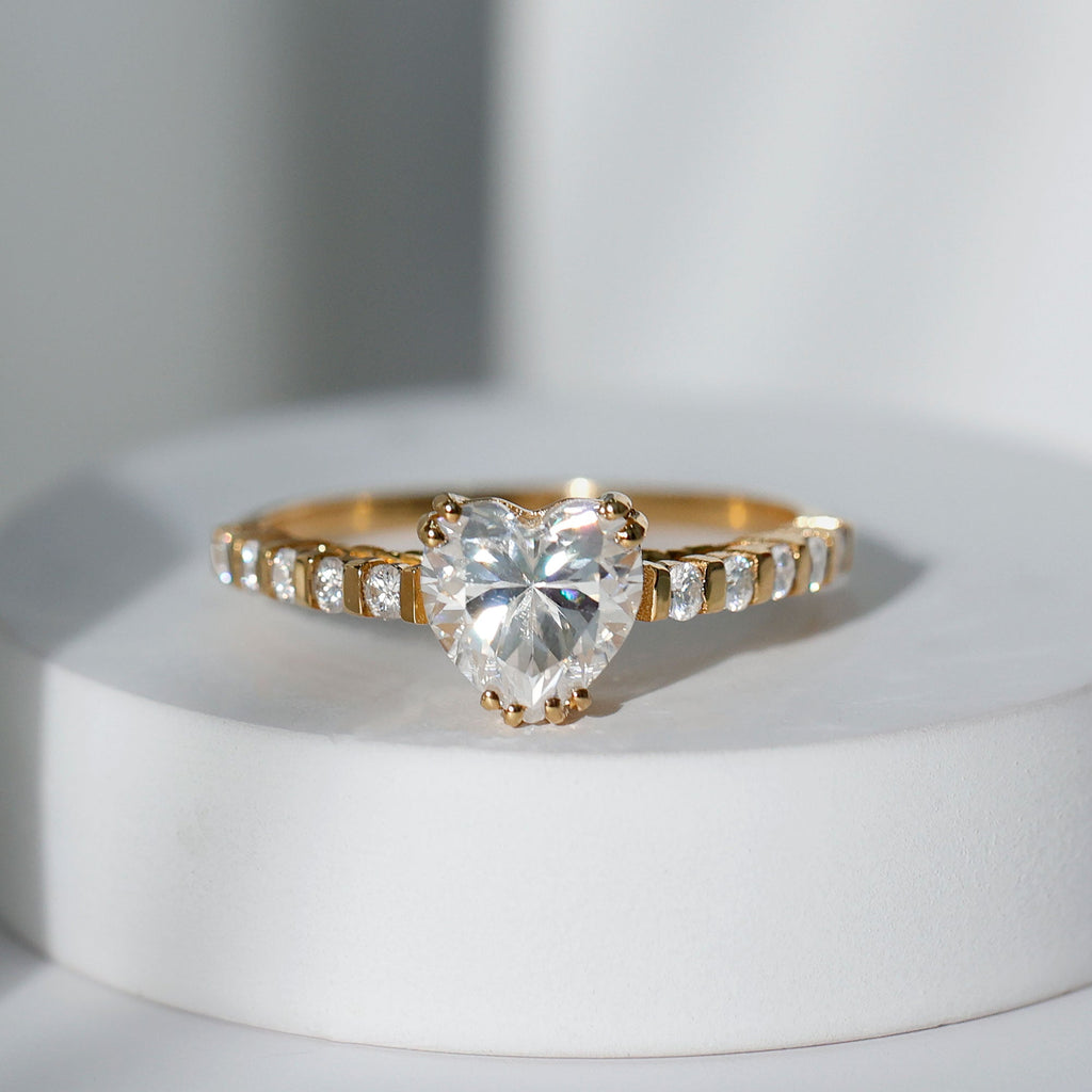 Certified 8 MM Lab Grown Diamond Heart Engagement Ring for Her