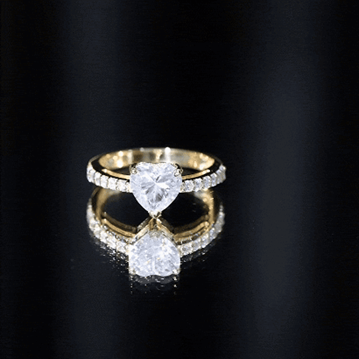 3 Prong Lab Grown Diamond Heart Engagement Ring For Women