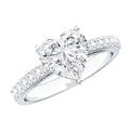 3 Prong Lab Grown Diamond Heart Engagement Ring For Women