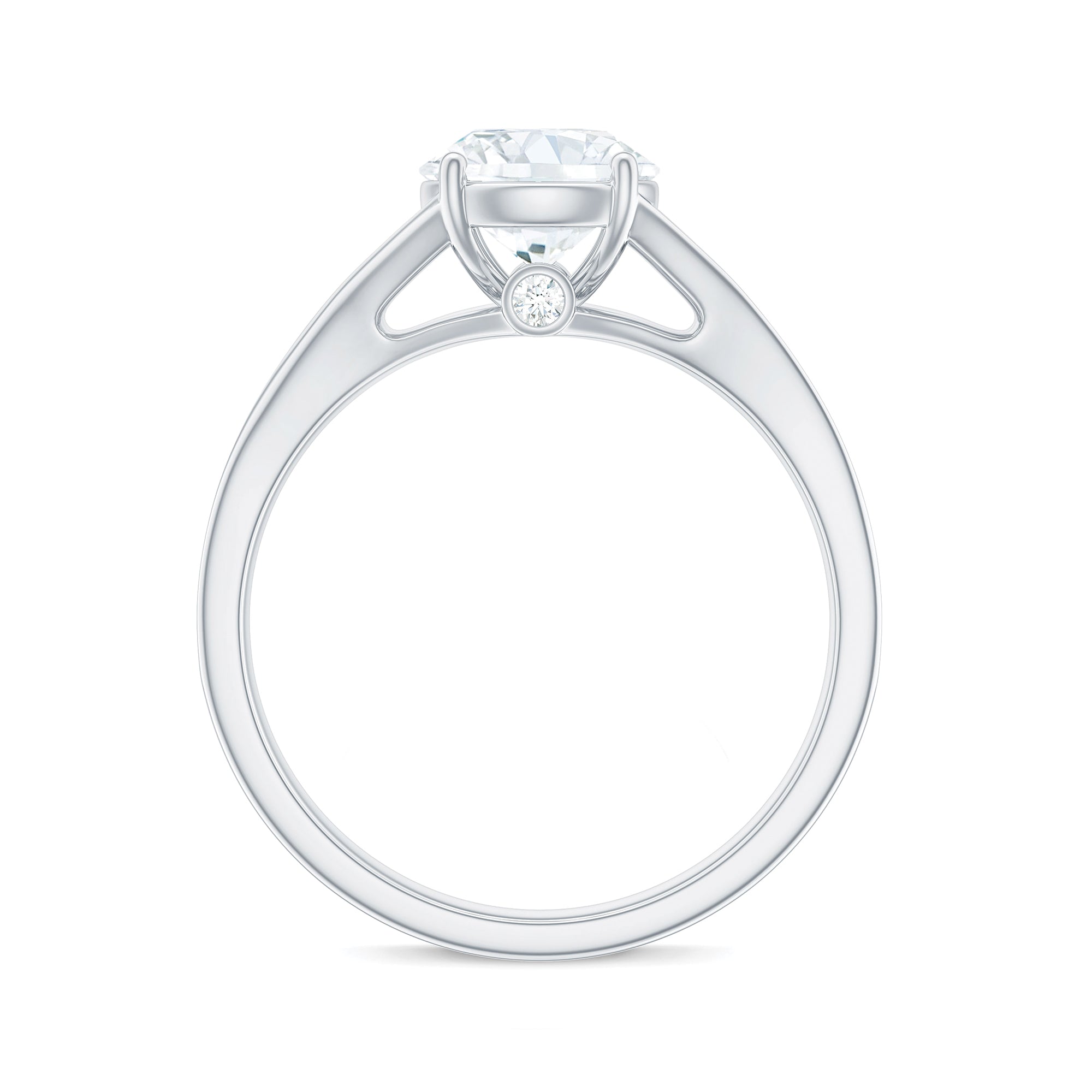4 Prong Lab Grown Diamond Solitaire Engagement Ring with Split Shank