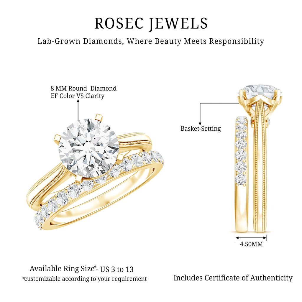 Certified 2 Carat Diamond Solitaire Engagement Ring With Ring Guard