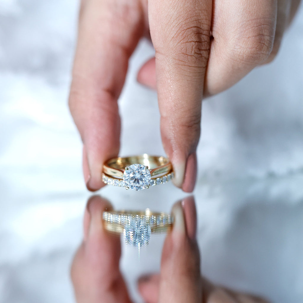 Certified 2 Carat Diamond Solitaire Engagement Ring With Ring Guard