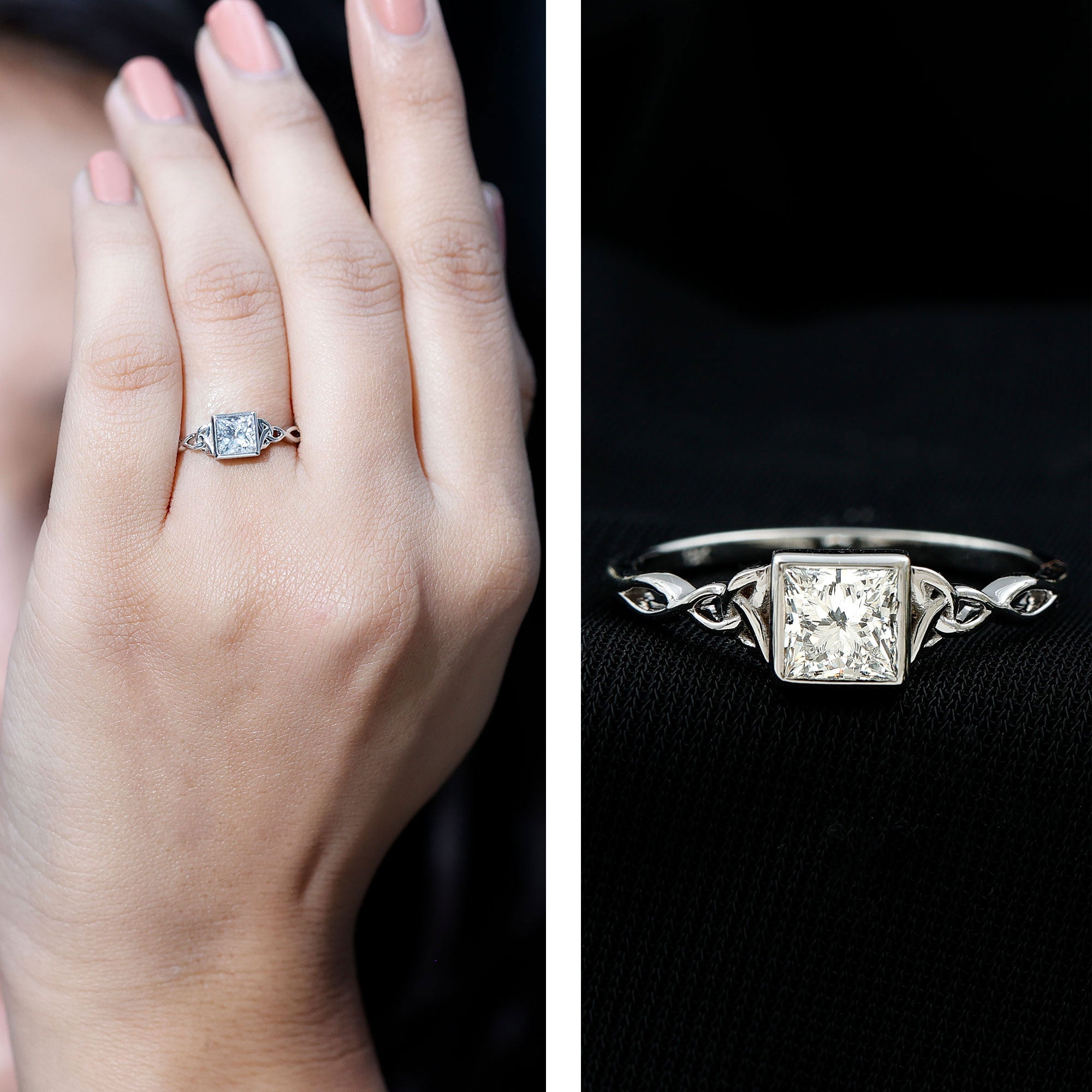 Celtic Knot Inspired Lab Grown Diamond Promise Ring