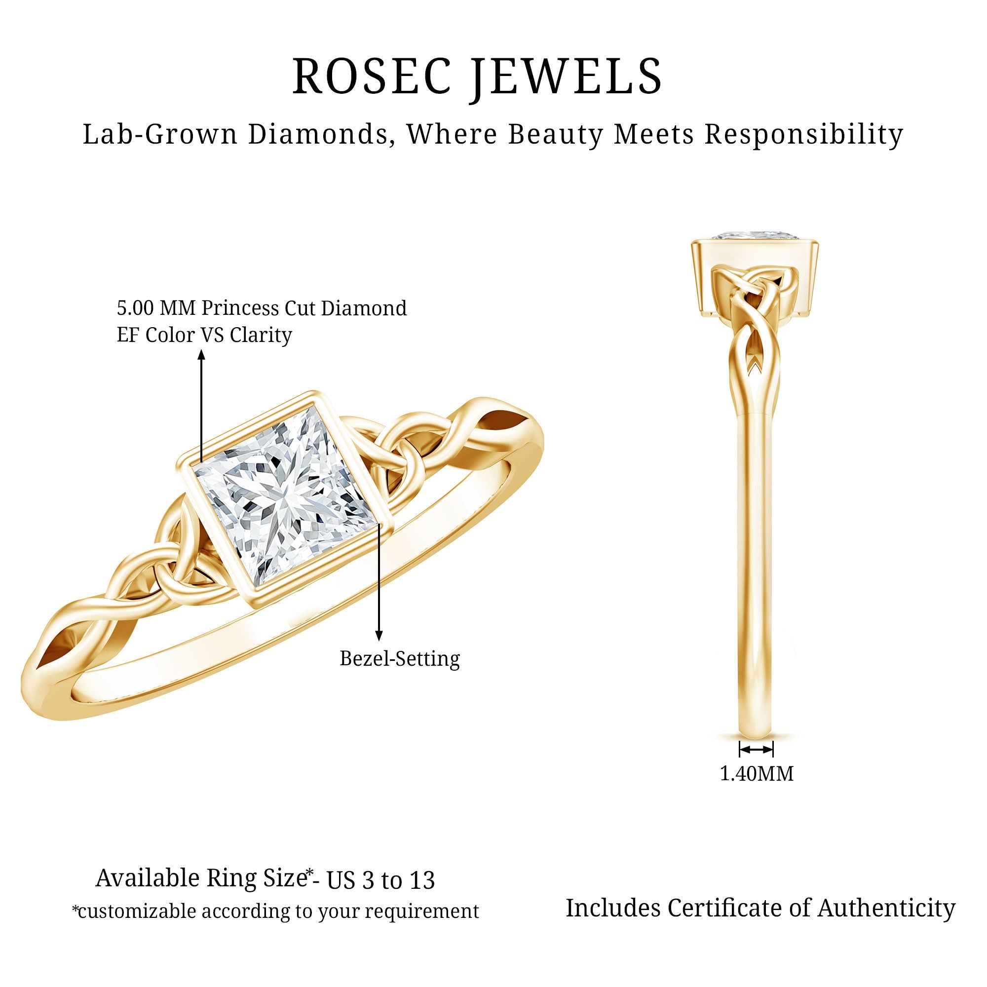 Celtic Knot Inspired Lab Grown Diamond Promise Ring