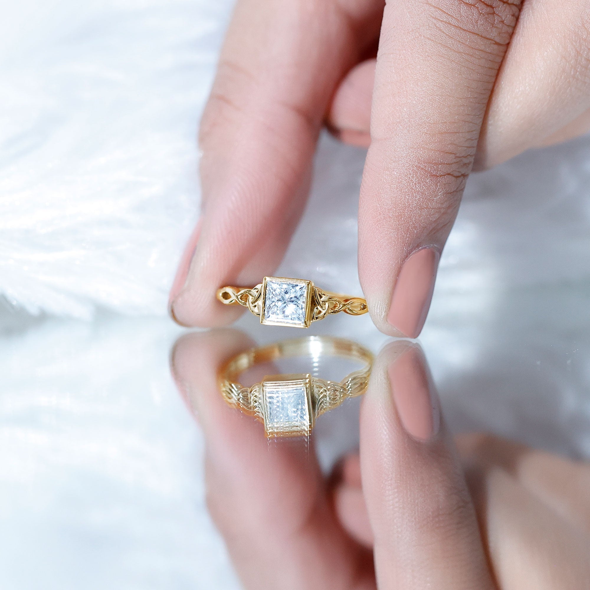 Celtic Knot Inspired Lab Grown Diamond Promise Ring