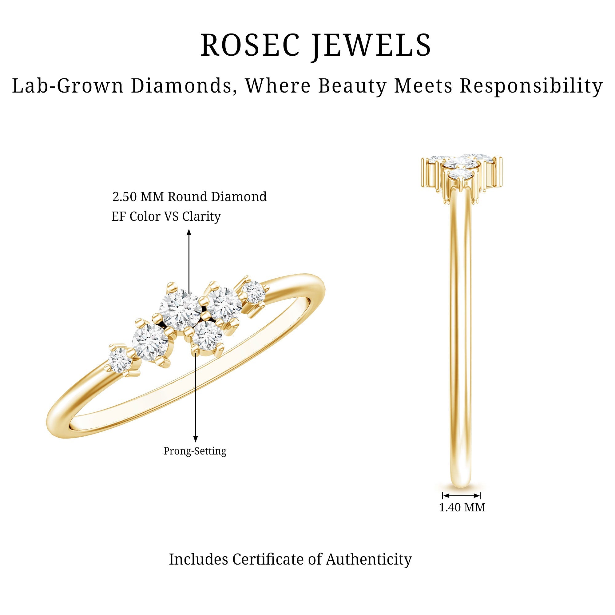 Certified Lab Created Diamond Wedding Anniversary Ring
