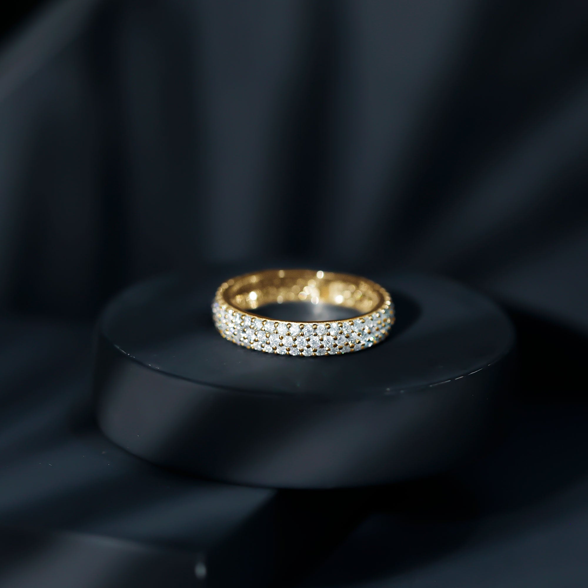 Lab Grown Diamond 3 Row Wedding Band For Women