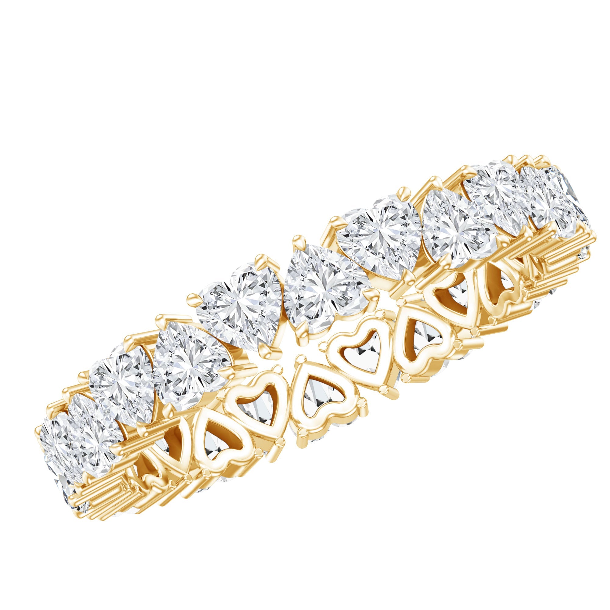 Brilliant Cut Lab Diamond Heart Wedding Band for Women