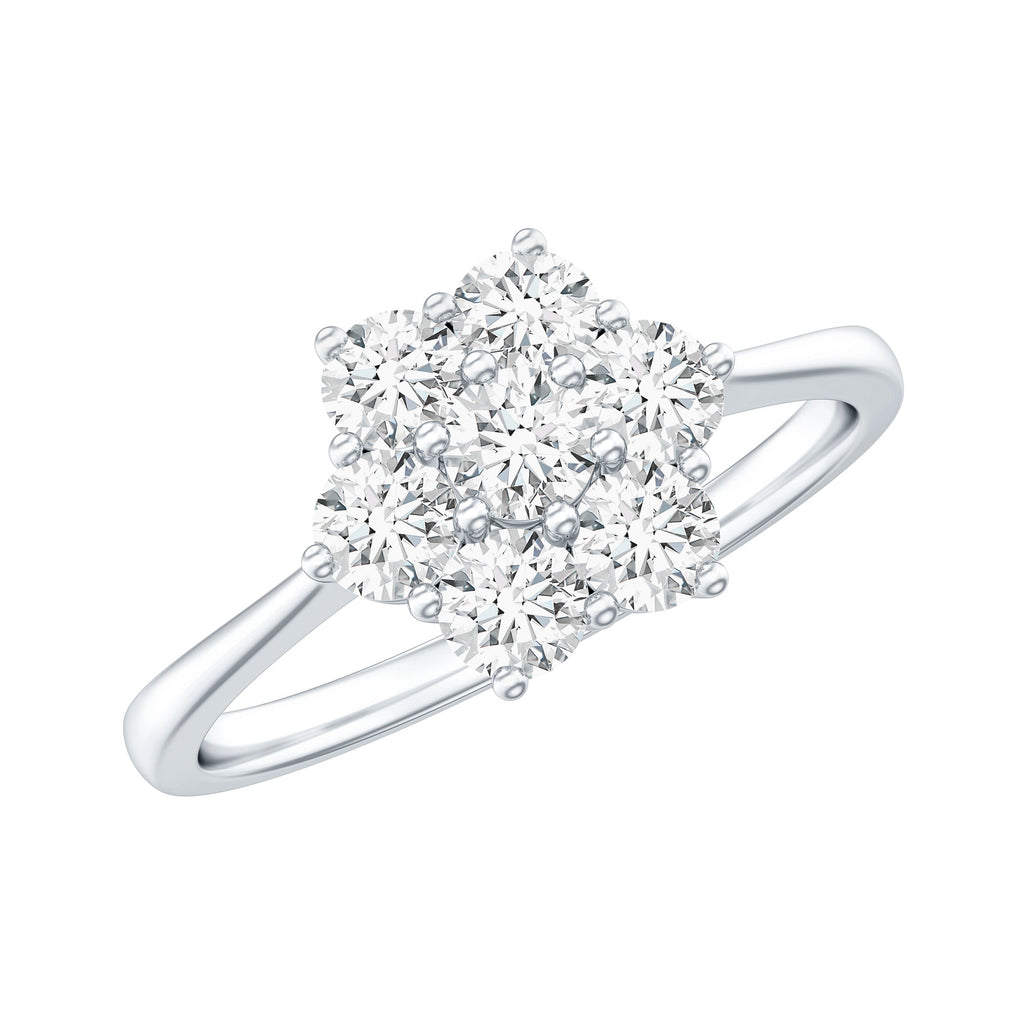 Flower Cluster Lab Grown Diamond Engagement Ring