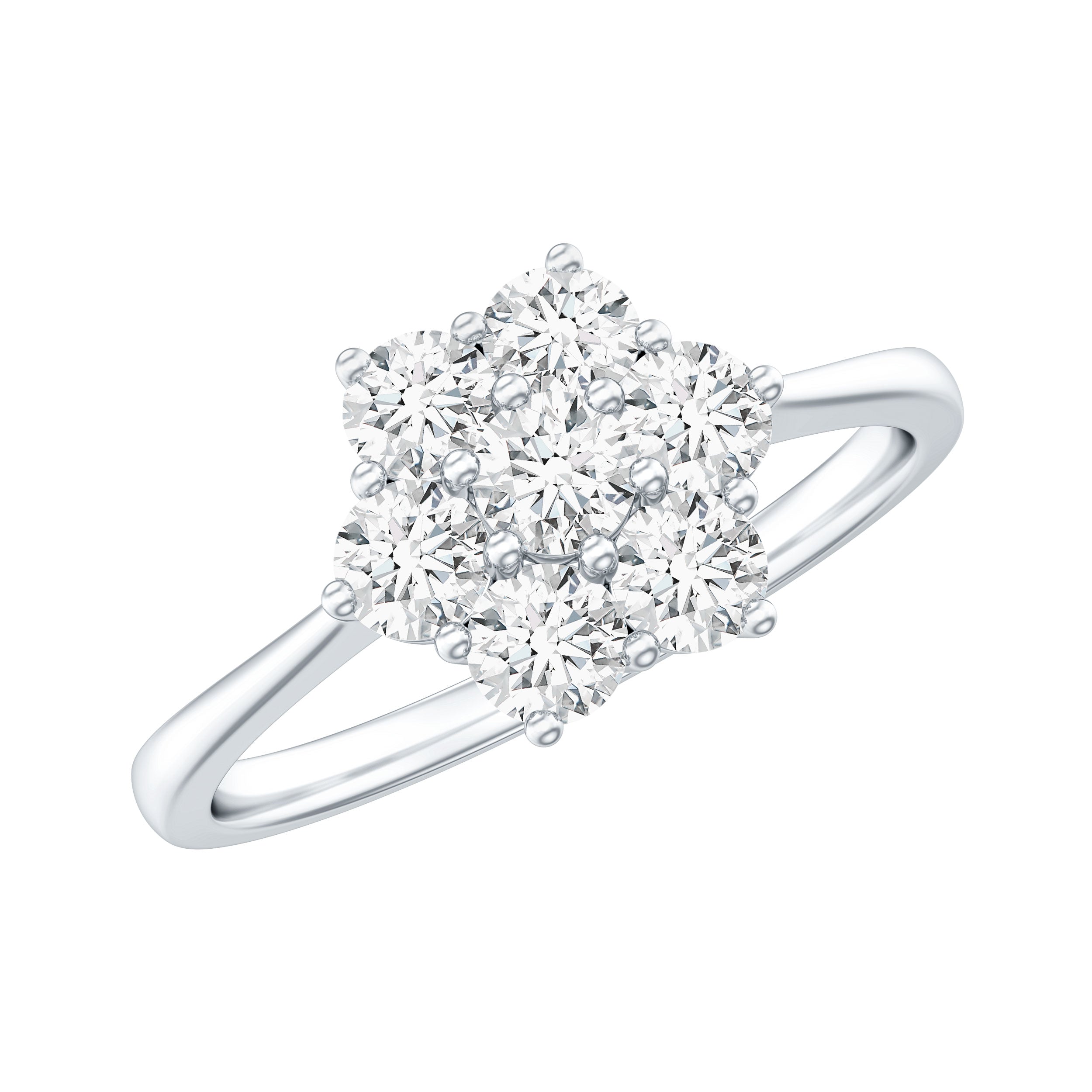 Flower Cluster Lab Grown Diamond Engagement Ring