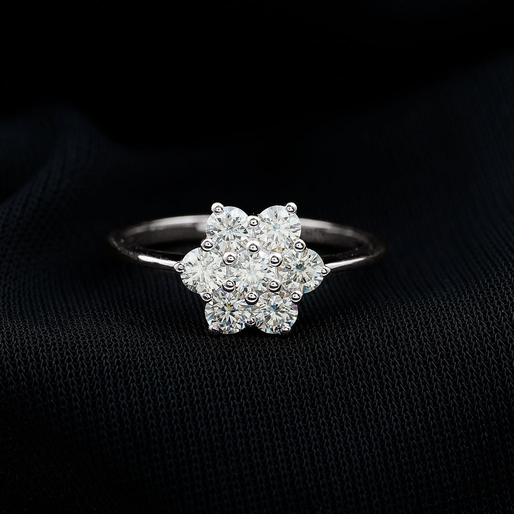 Flower Cluster Lab Grown Diamond Engagement Ring