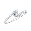 Pear Cut Lab Grown Diamond Bypass Promise Ring
