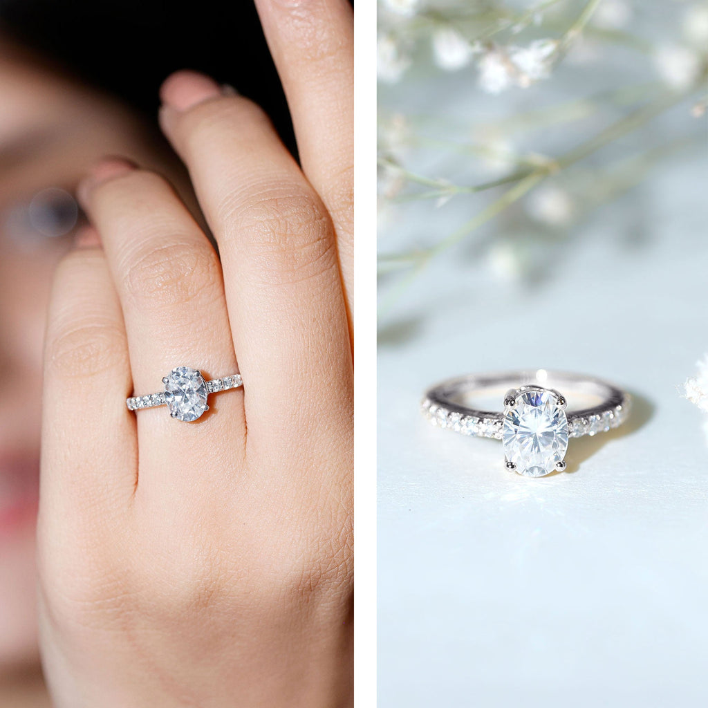 1.2 Carat Oval Shaped Lab Grown Diamond Engagement Ring with IGI Certificate