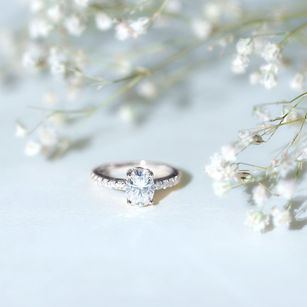 1.2 Carat Oval Shaped Lab Grown Diamond Engagement Ring with IGI Certificate