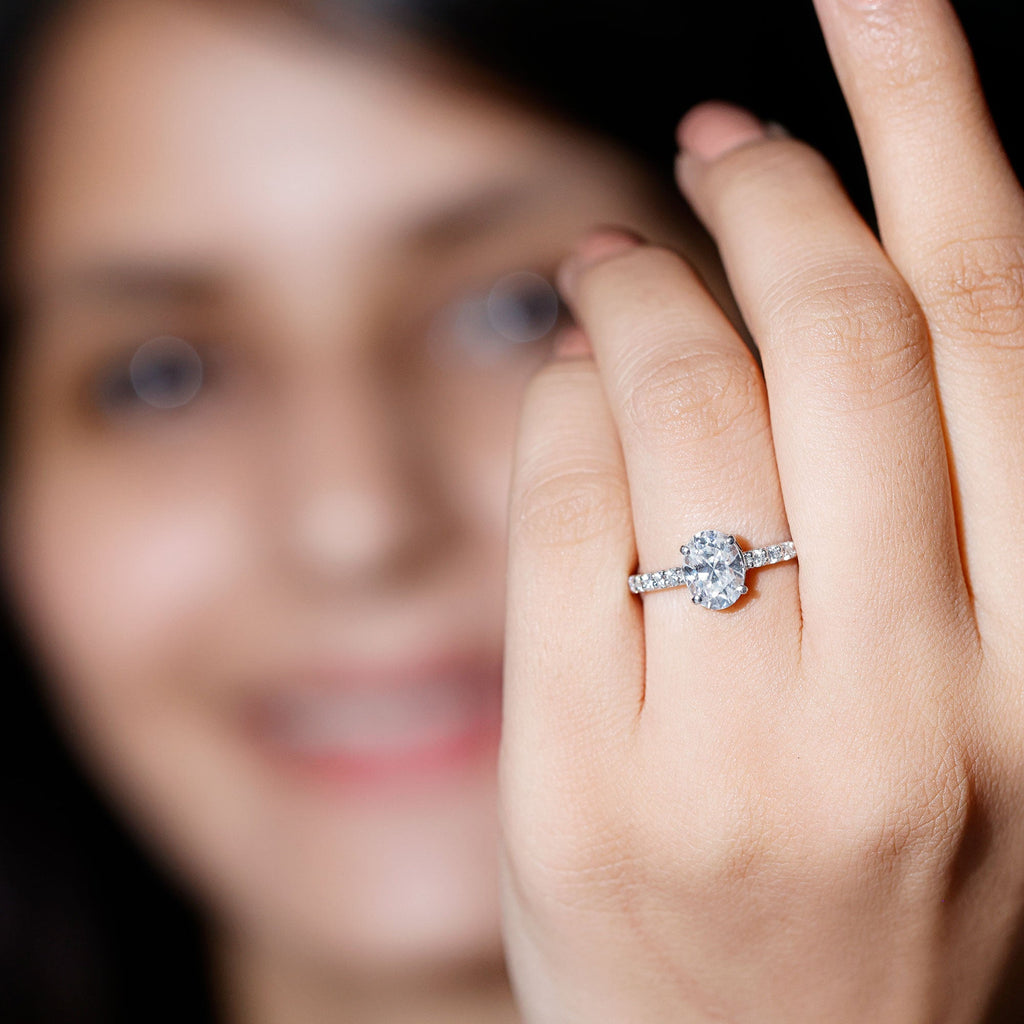 1.2 Carat Oval Shaped Lab Grown Diamond Engagement Ring with IGI Certificate