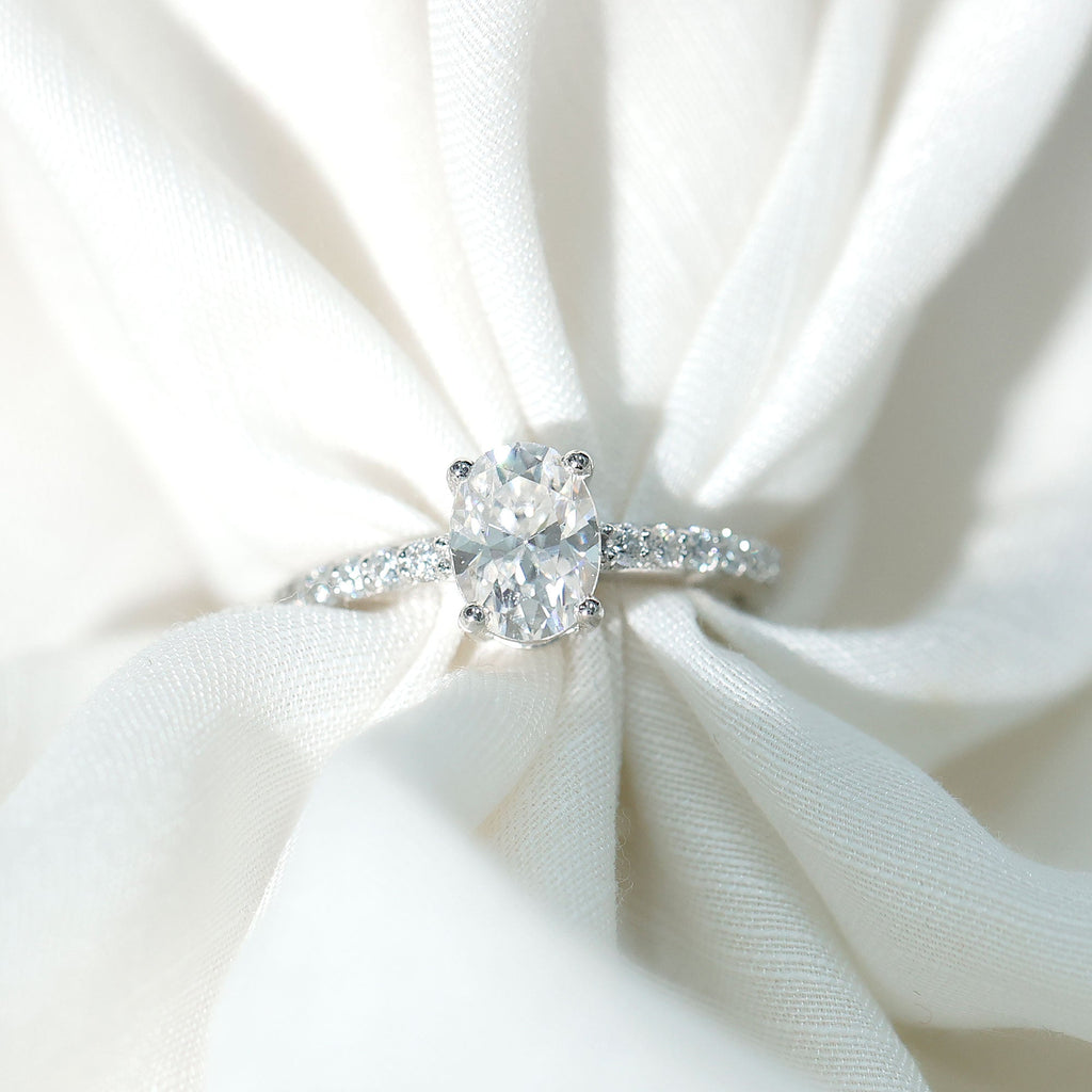 1.2 Carat Oval Shaped Lab Grown Diamond Engagement Ring with IGI Certificate