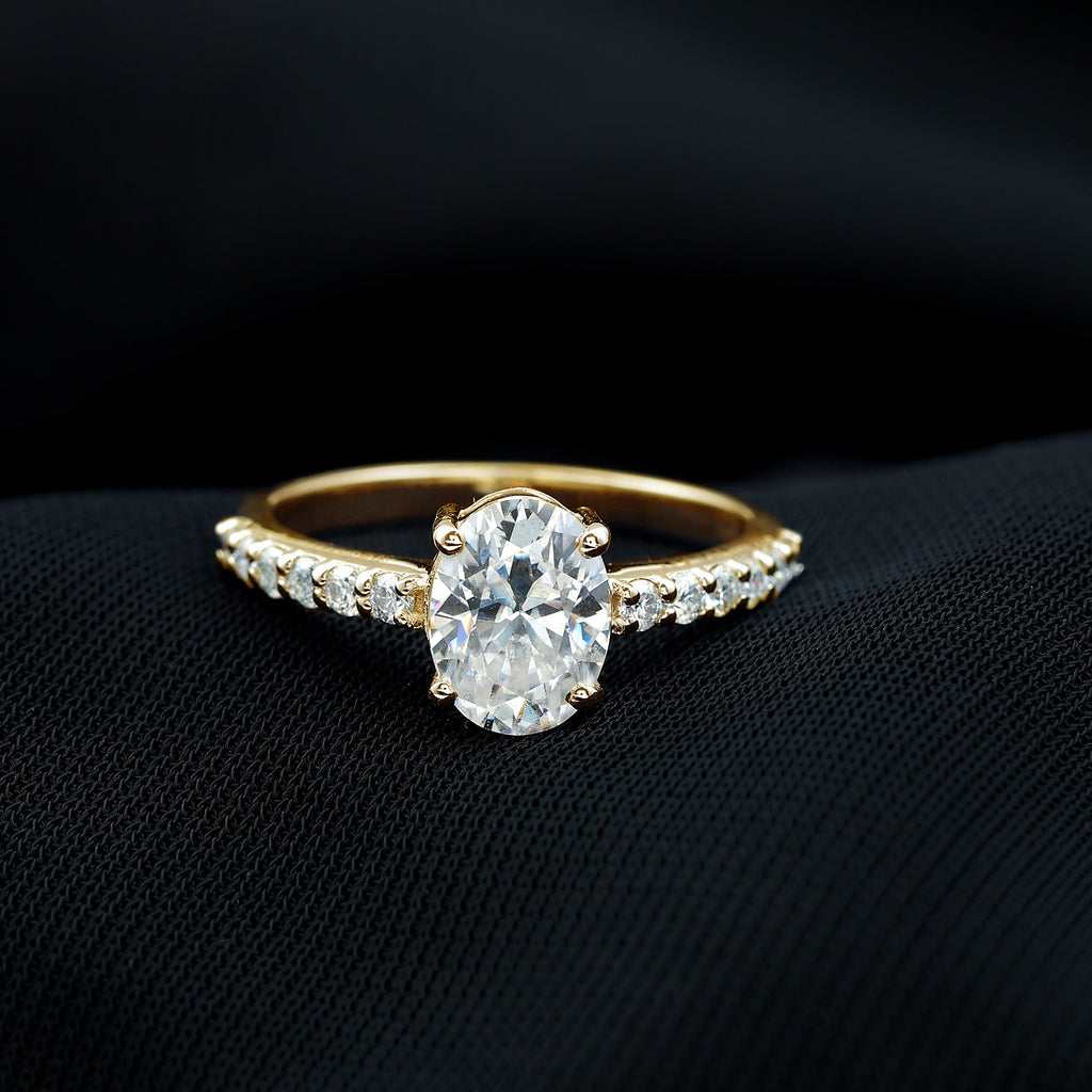 1.2 Carat Oval Shaped Lab Grown Diamond Engagement Ring with IGI Certificate