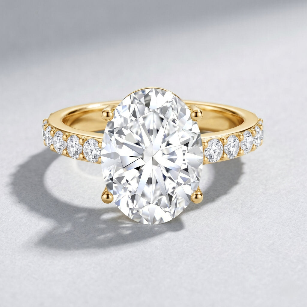 IGI Certified 3 Carat Lab Grown Oval Diamond Engagement Ring for Women