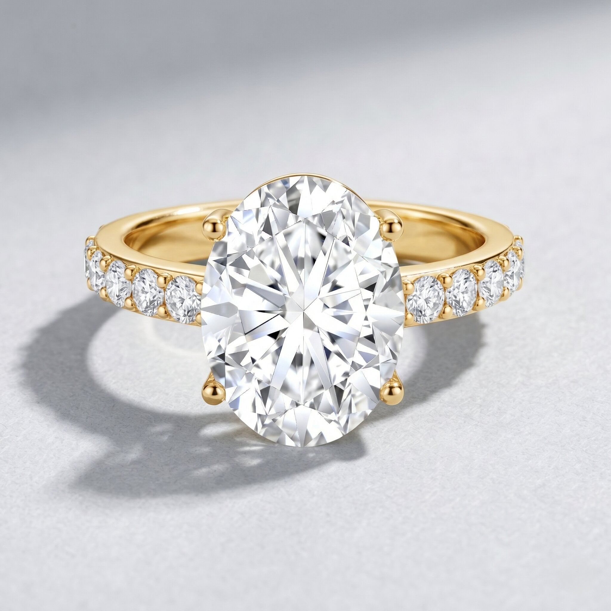 IGI Certified 3 Carat Lab Grown Oval Diamond Engagement Ring for Women