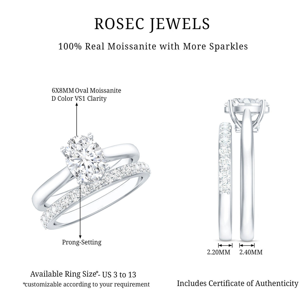 IGI Certified Lab Grown Diamond Oval Engagement Ring with Wedding Band