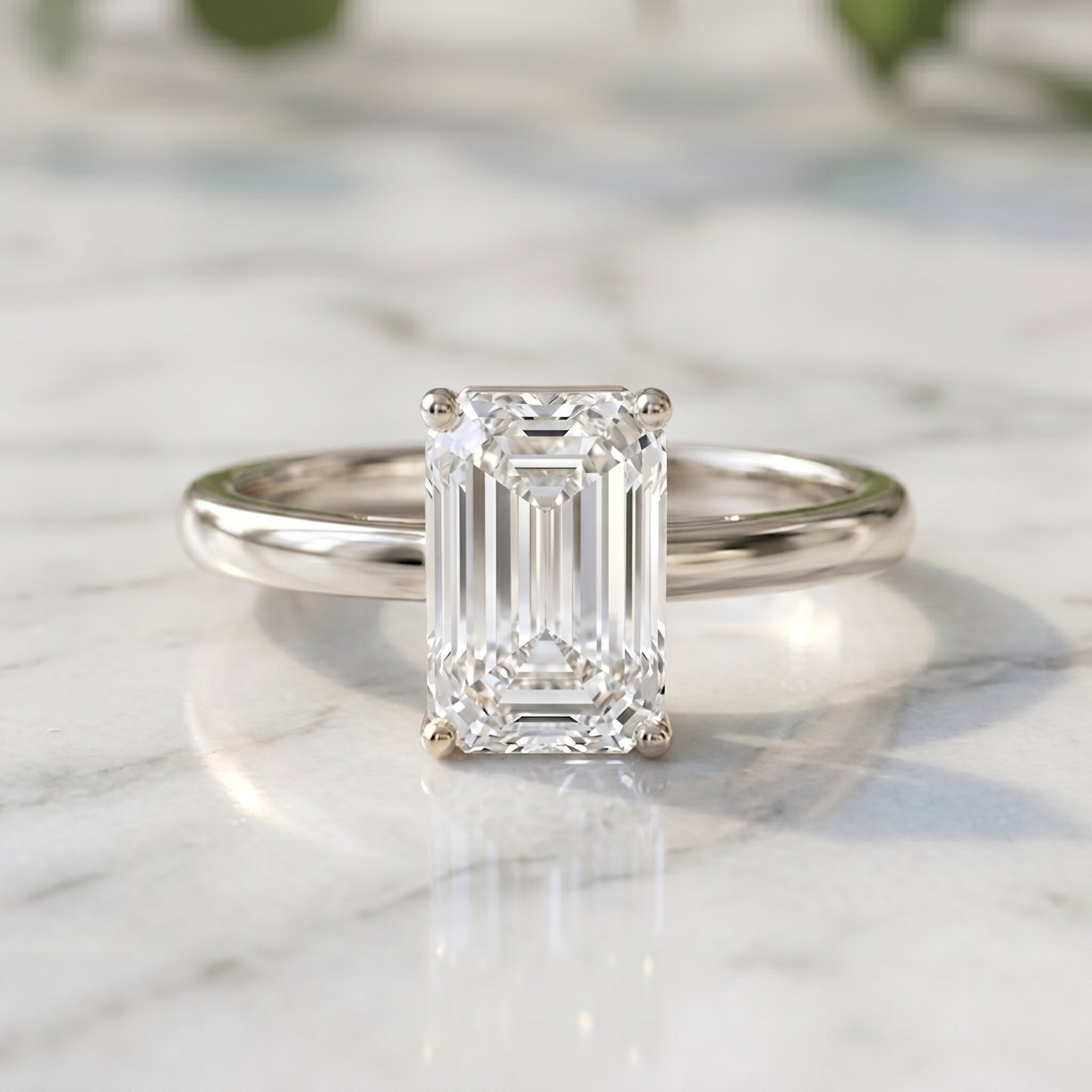 Emerald Cut 2 Carat Engagement Ring with IGI Certified Lab Diamond