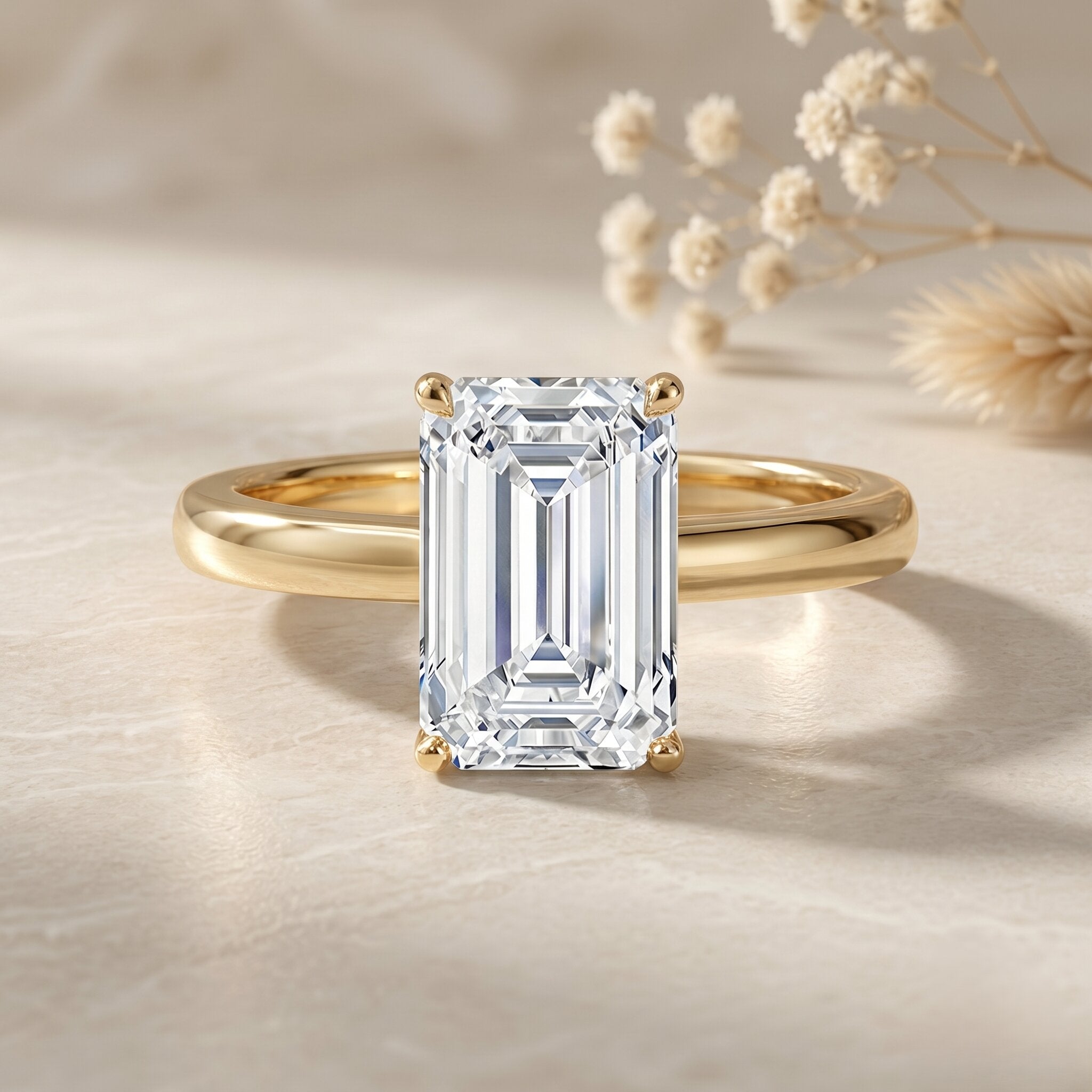 Emerald Cut 2 Carat Engagement Ring with IGI Certified Lab Diamond