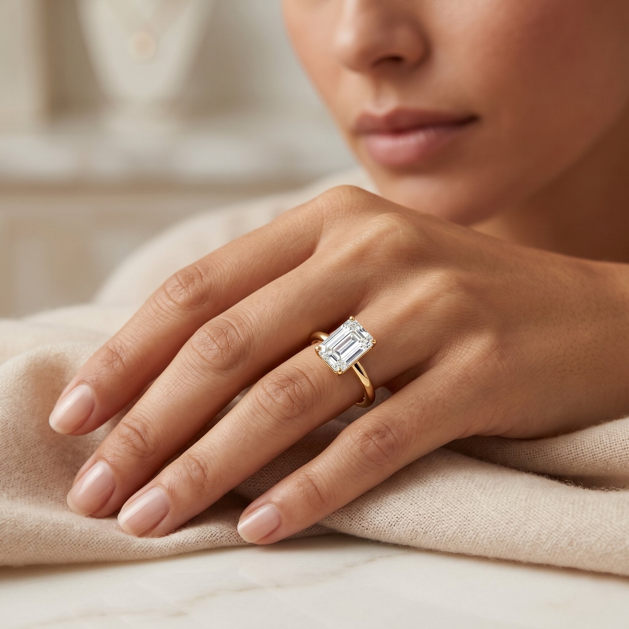 Emerald Cut 2 Carat Engagement Ring with IGI Certified Lab Diamond