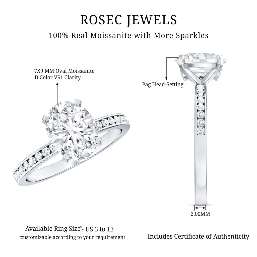 IGI Certified 2 Carat Lab Grown Diamond Oval Engagement Ring With Side Stones