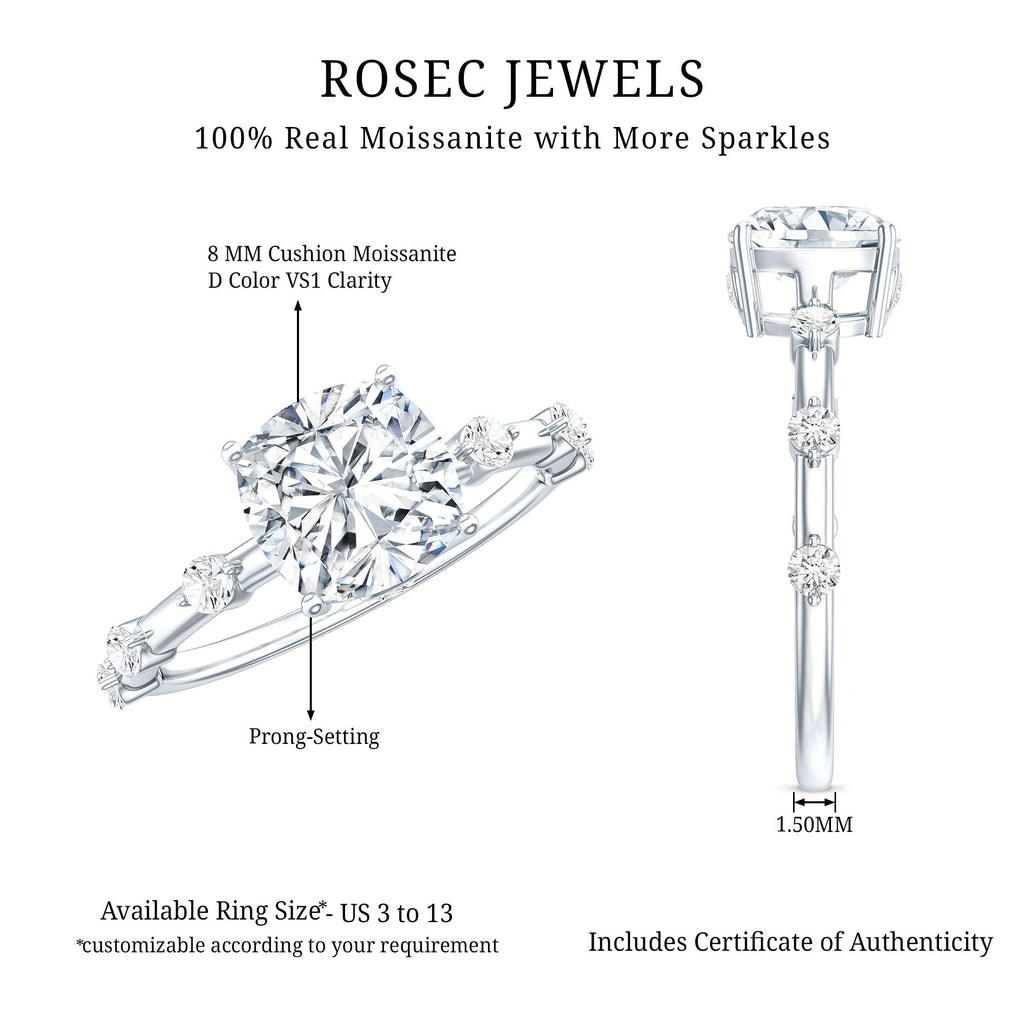 3 Carat IGI Certified Lab Grown Diamond Cushion Cut Engagement Ring for Women
