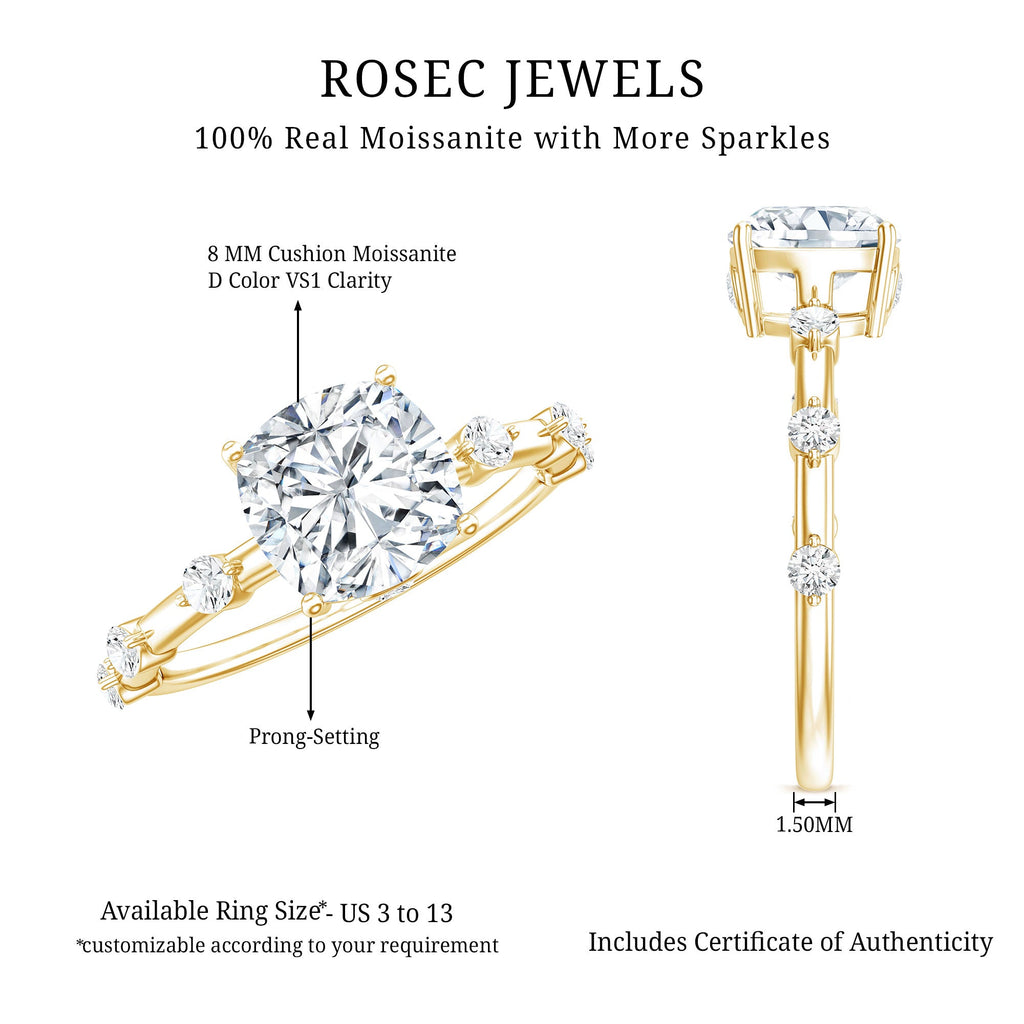 3 Carat IGI Certified Lab Grown Diamond Cushion Cut Engagement Ring for Women