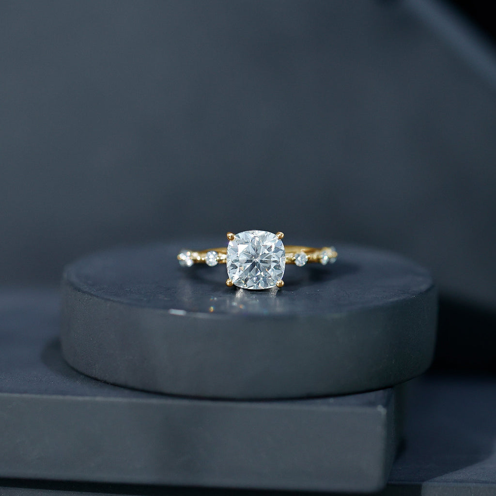 3 Carat IGI Certified Lab Grown Diamond Cushion Cut Engagement Ring for Women