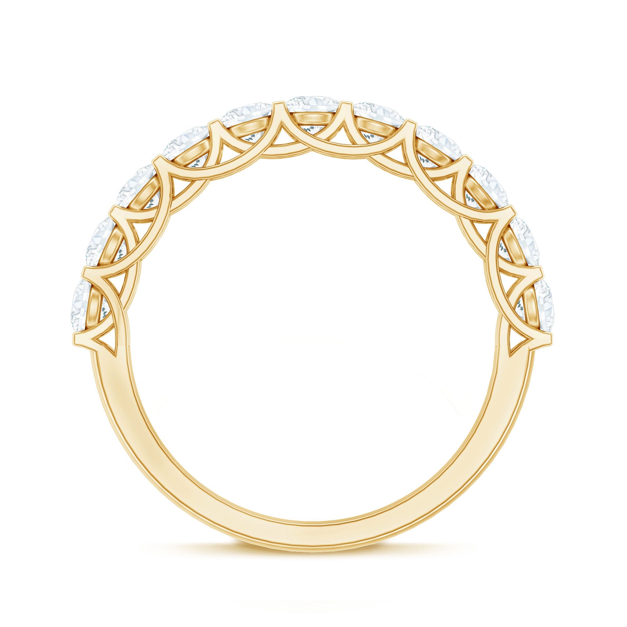 Cubic Zirconia Half Eternity Ring for Women