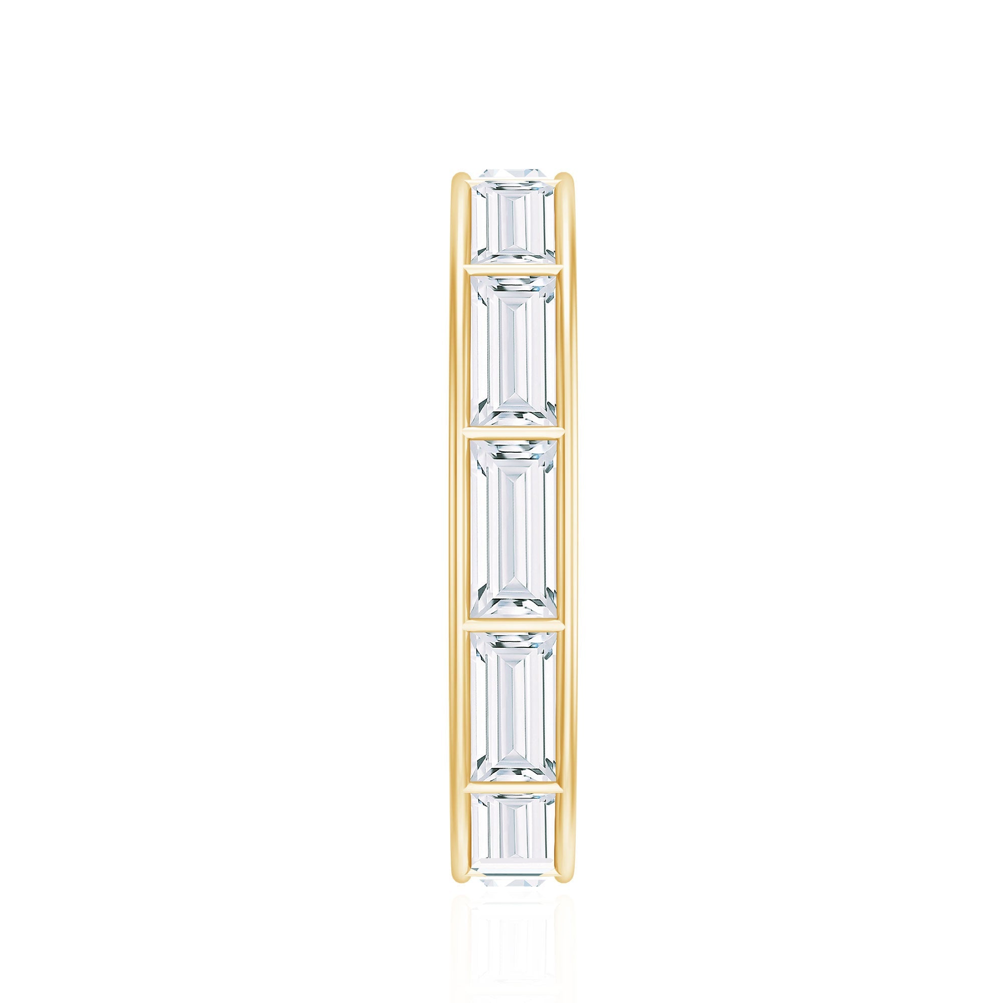 Baguette Cut Zircon East West Full Eternity Band Ring