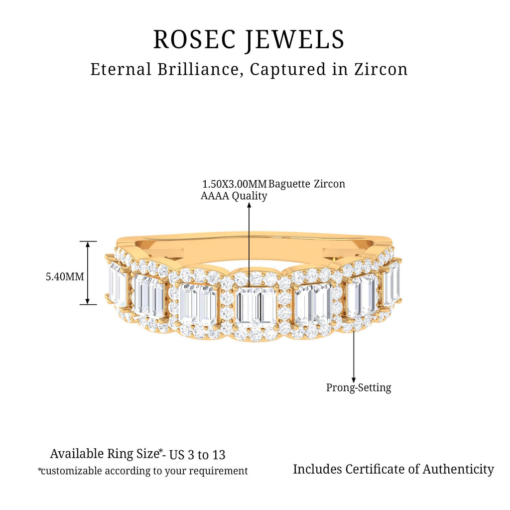 Designer Cubic Zirconia Semi Eternity Band Ring