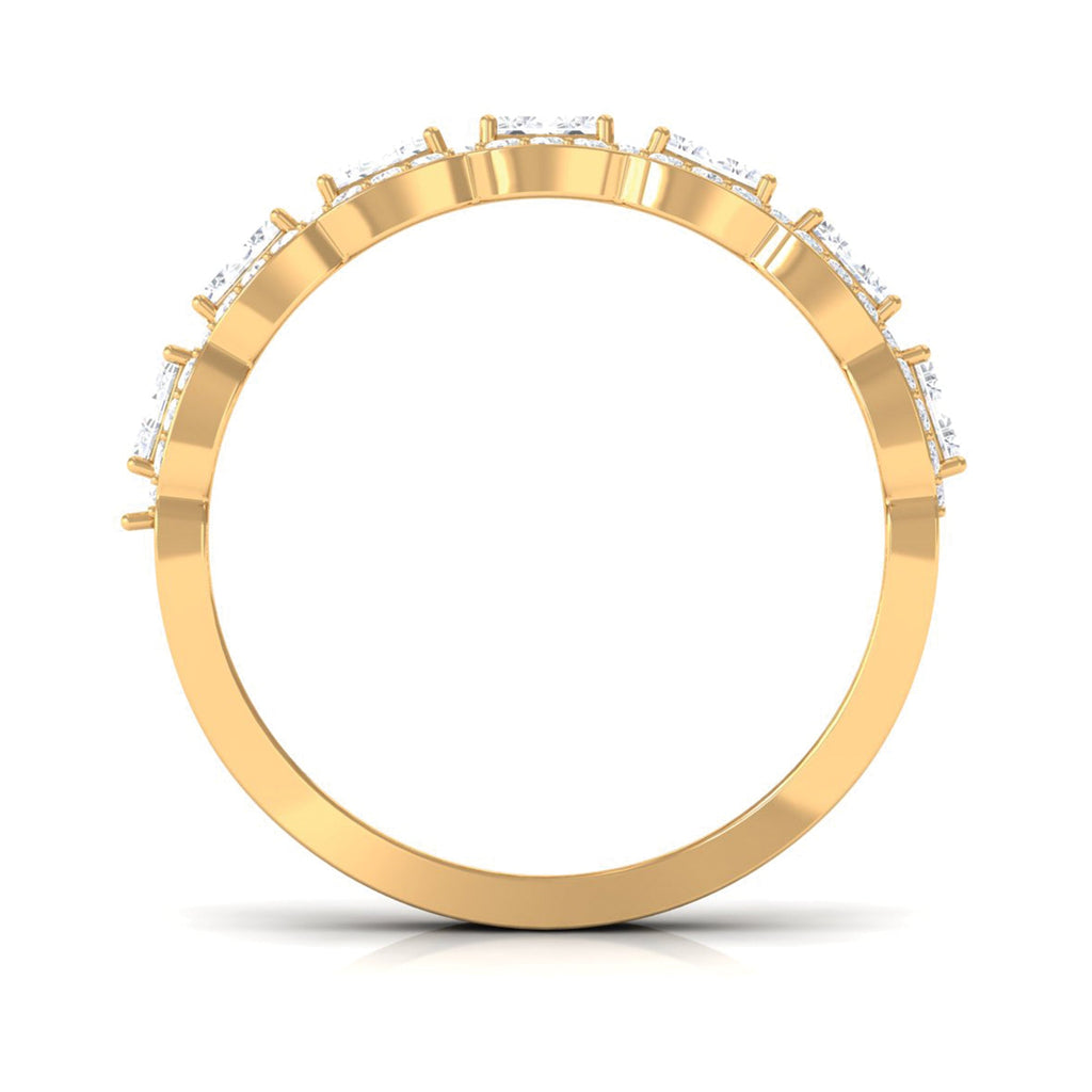 Designer Cubic Zirconia Semi Eternity Band Ring