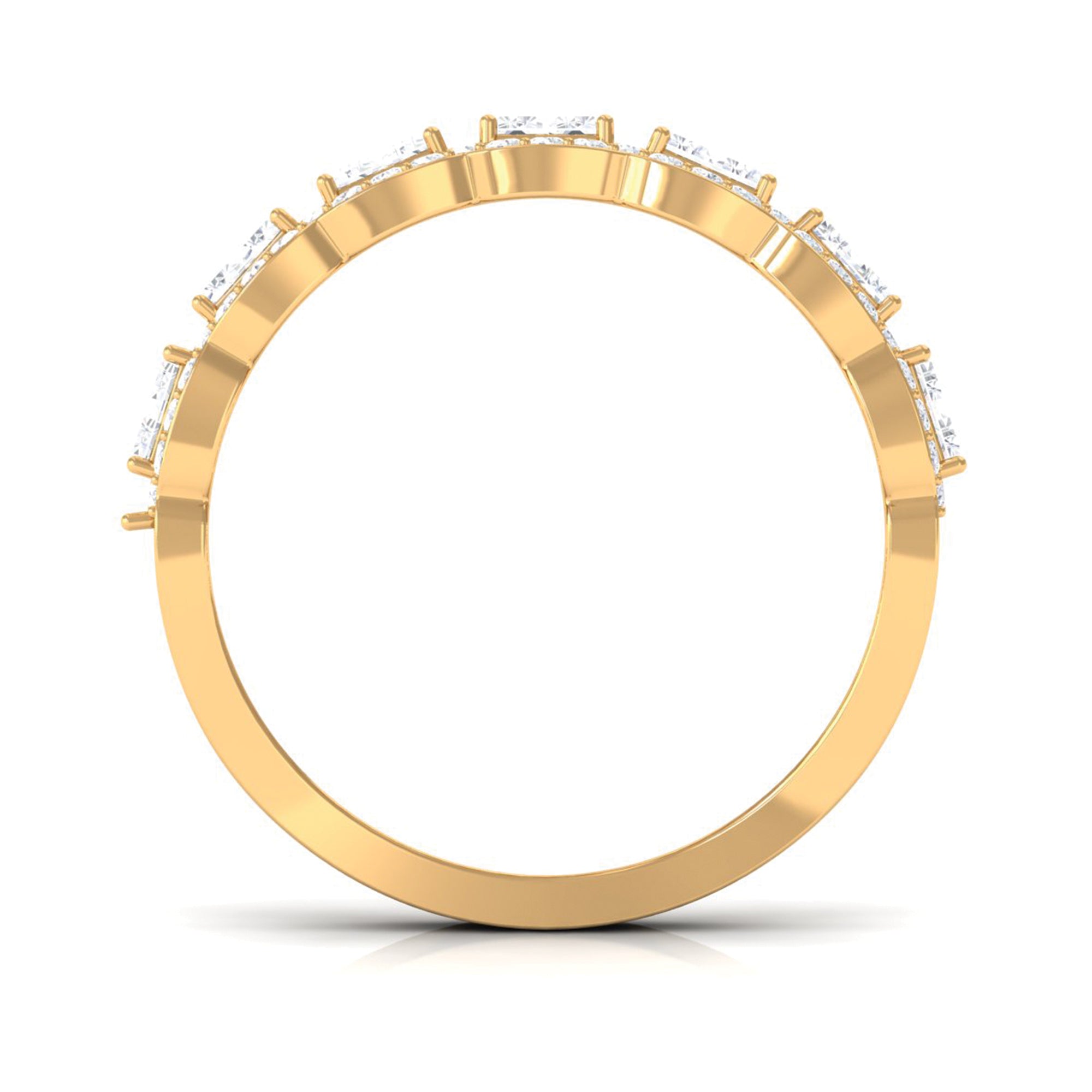 Designer Cubic Zirconia Semi Eternity Band Ring
