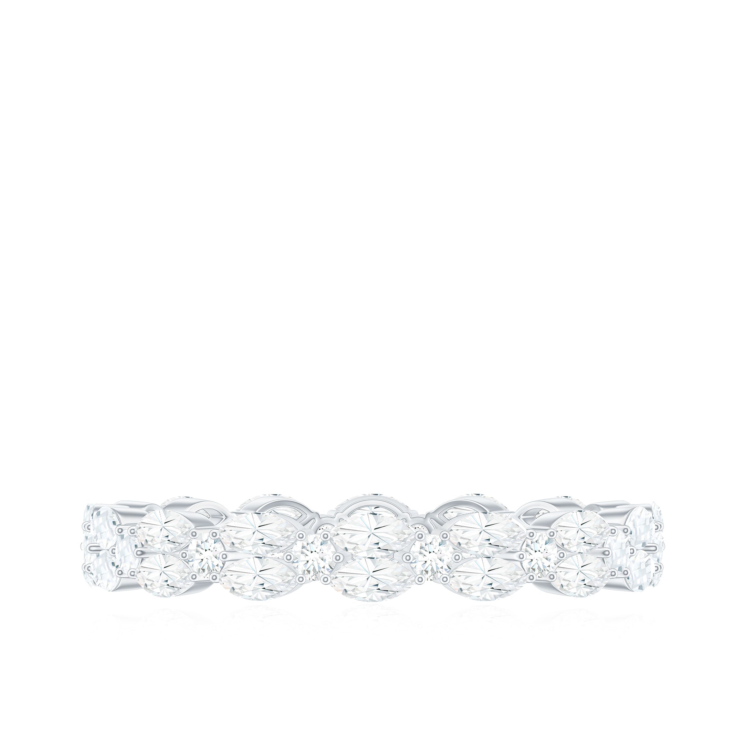 Marquise and Round Cut Zirconia Full Eternity Ring