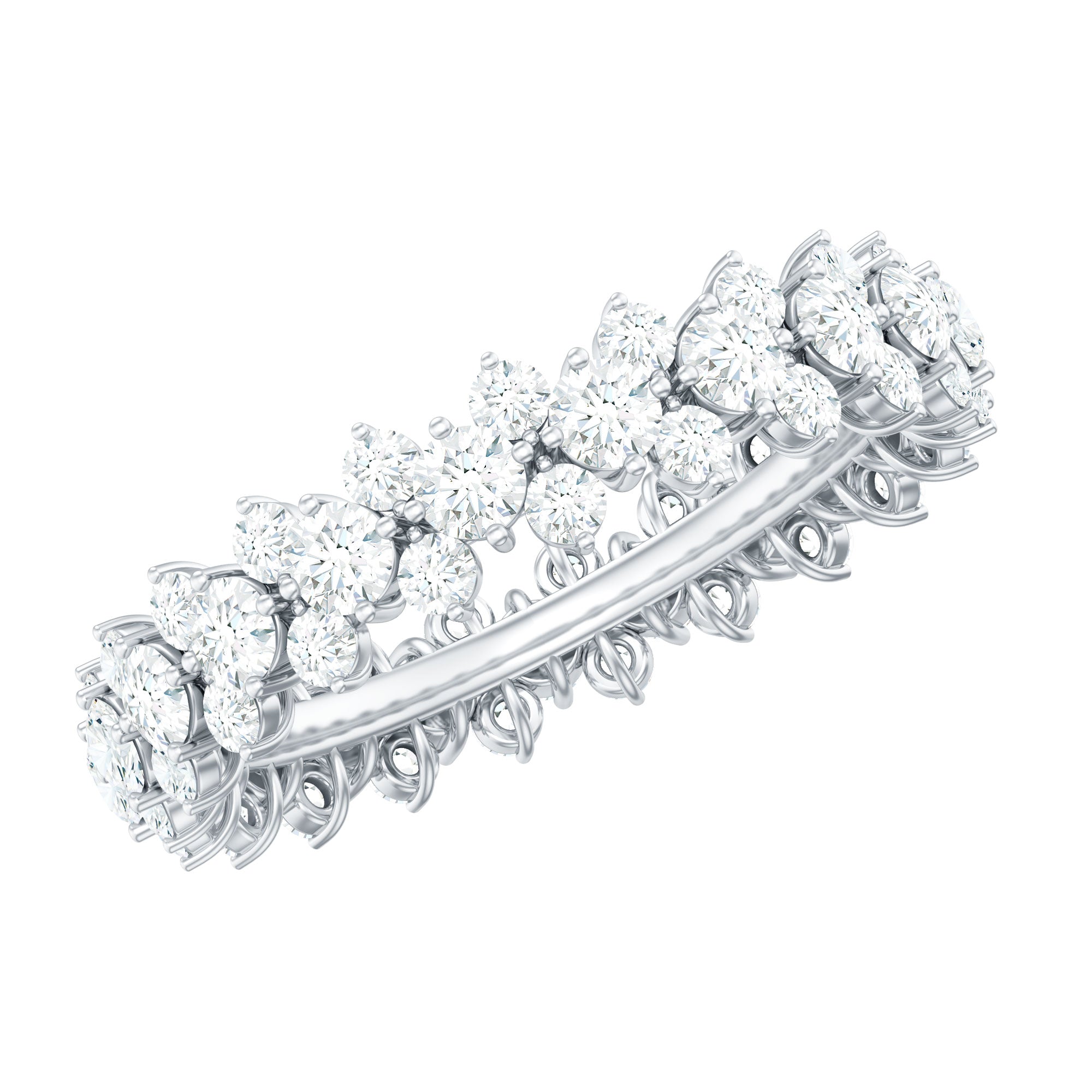 Cubic Zirconia Cluster Eternity Ring in Prong Setting