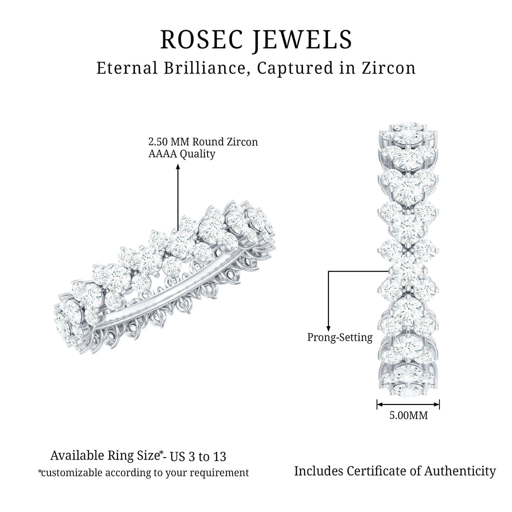 Cubic Zirconia Cluster Eternity Ring in Prong Setting