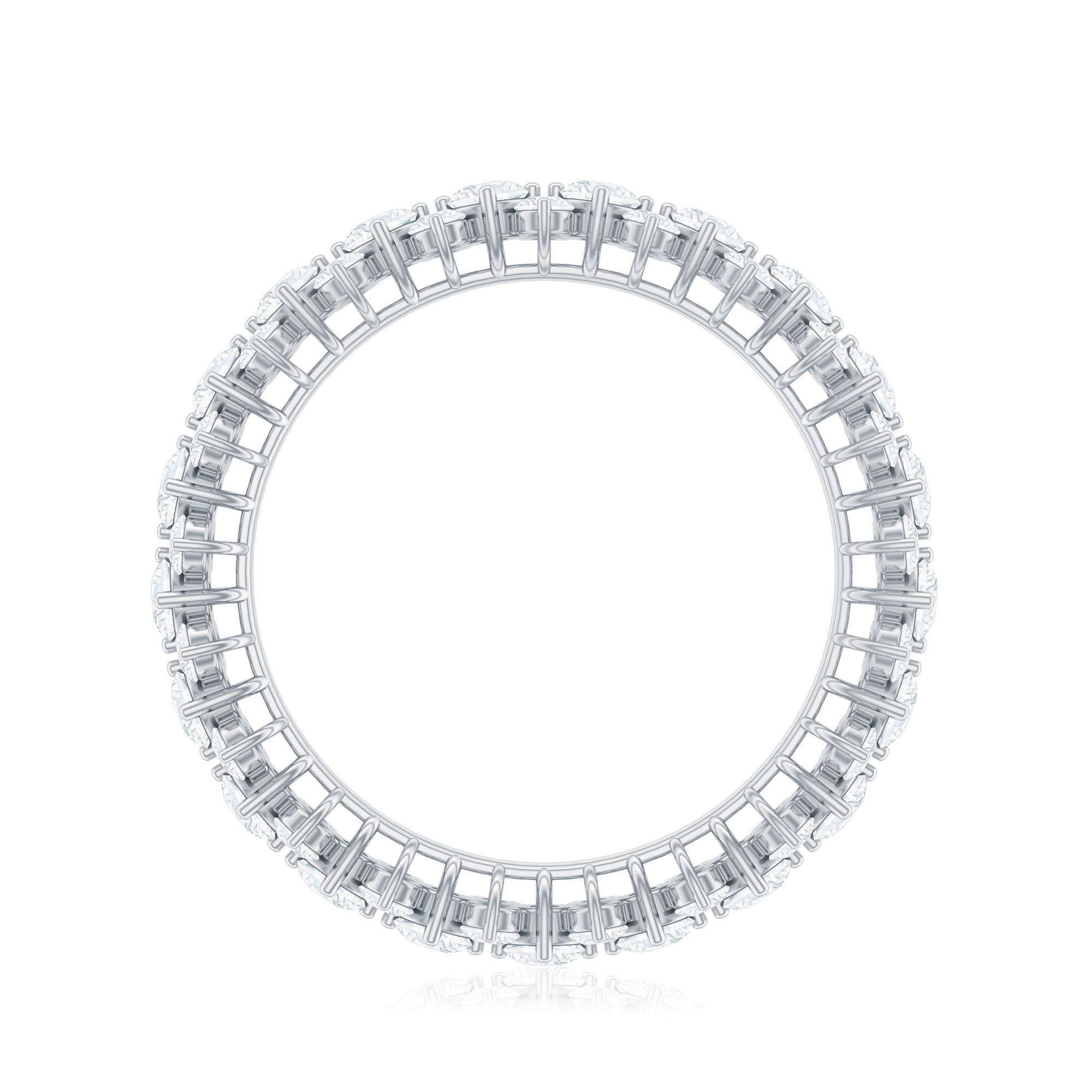 Cubic Zirconia Cluster Eternity Ring in Prong Setting
