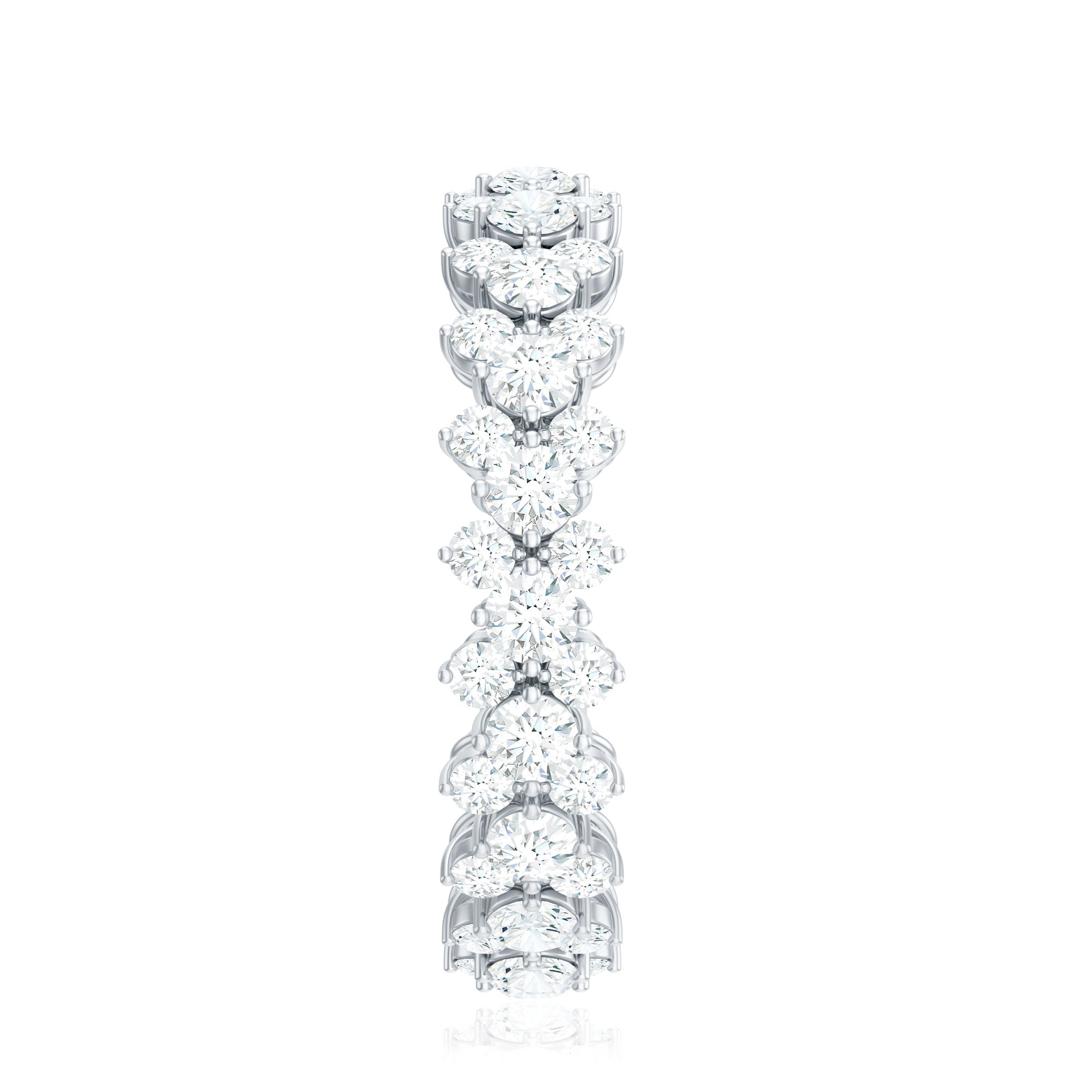 Cubic Zirconia Cluster Eternity Ring in Prong Setting