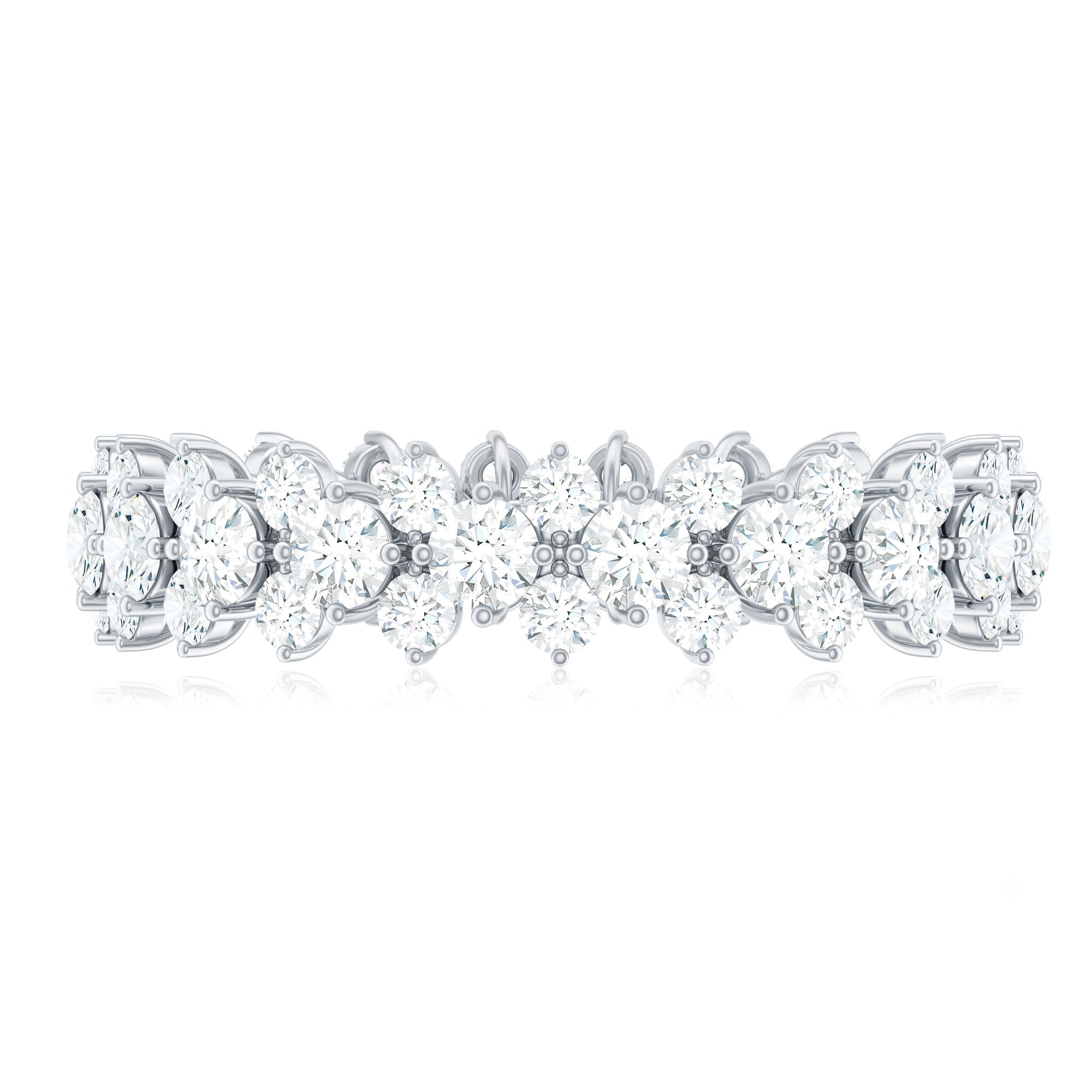 Cubic Zirconia Cluster Eternity Ring in Prong Setting