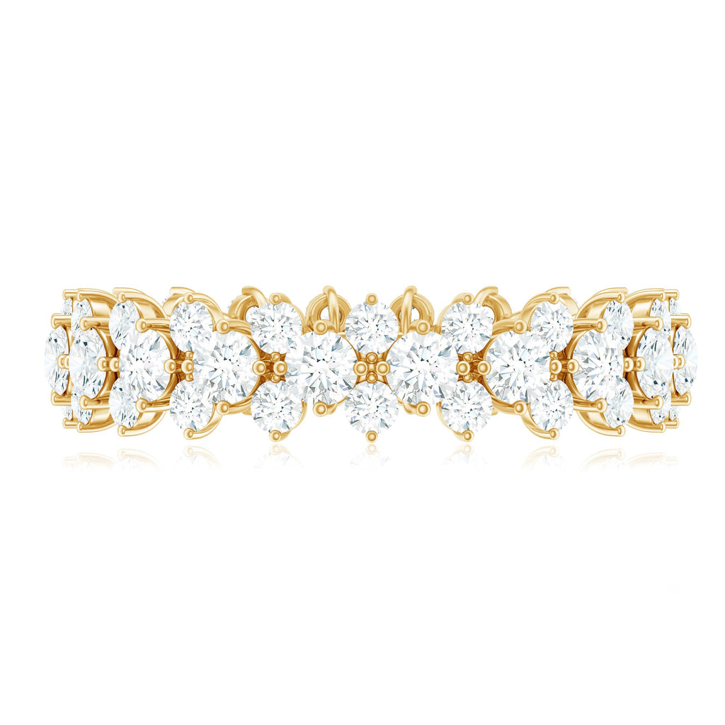 Cubic Zirconia Cluster Eternity Ring in Prong Setting