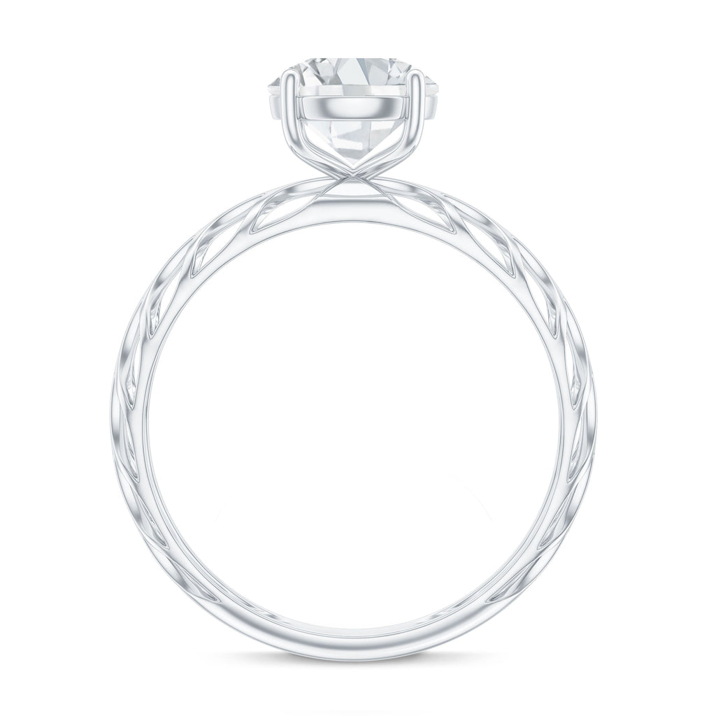 7 MM Solitaire Moissanite Engagement Ring with Filigree Band