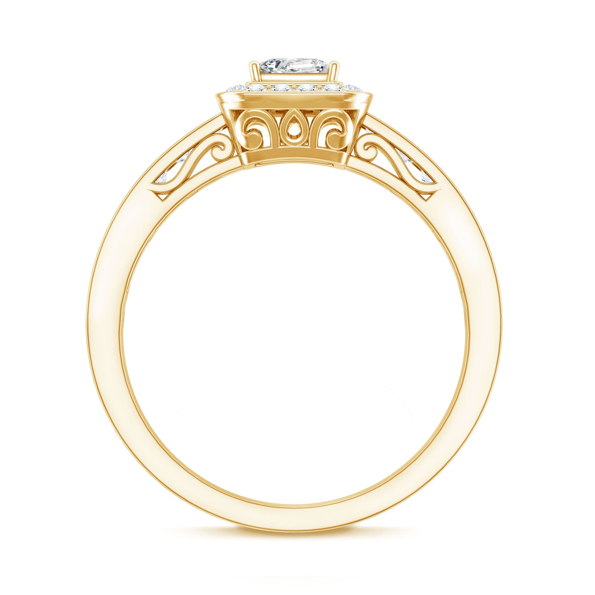 Lab Grown Diamond Princess Cut Engagement Ring with Halo