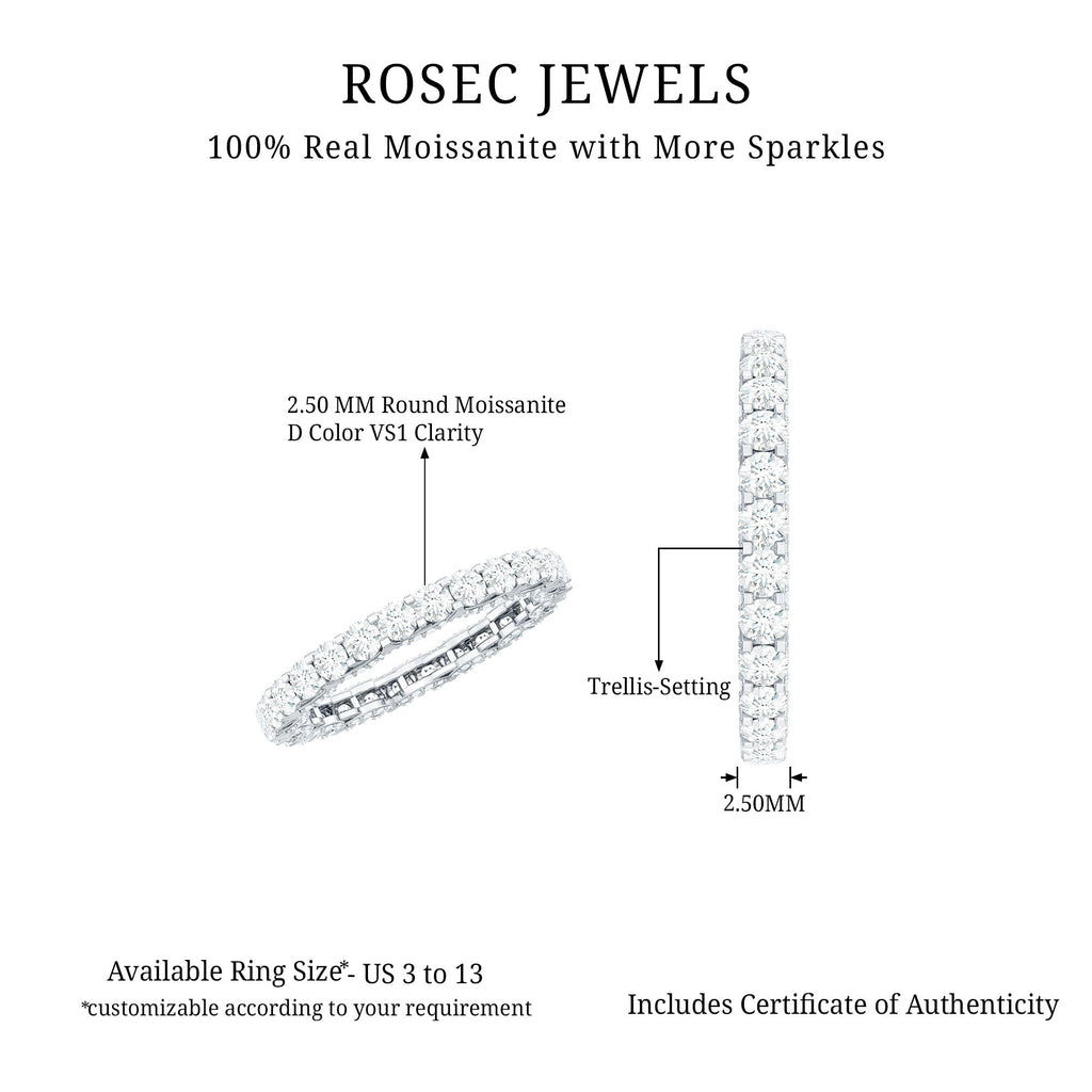 Trellis Set Moissanite Full Eternity Band Ring