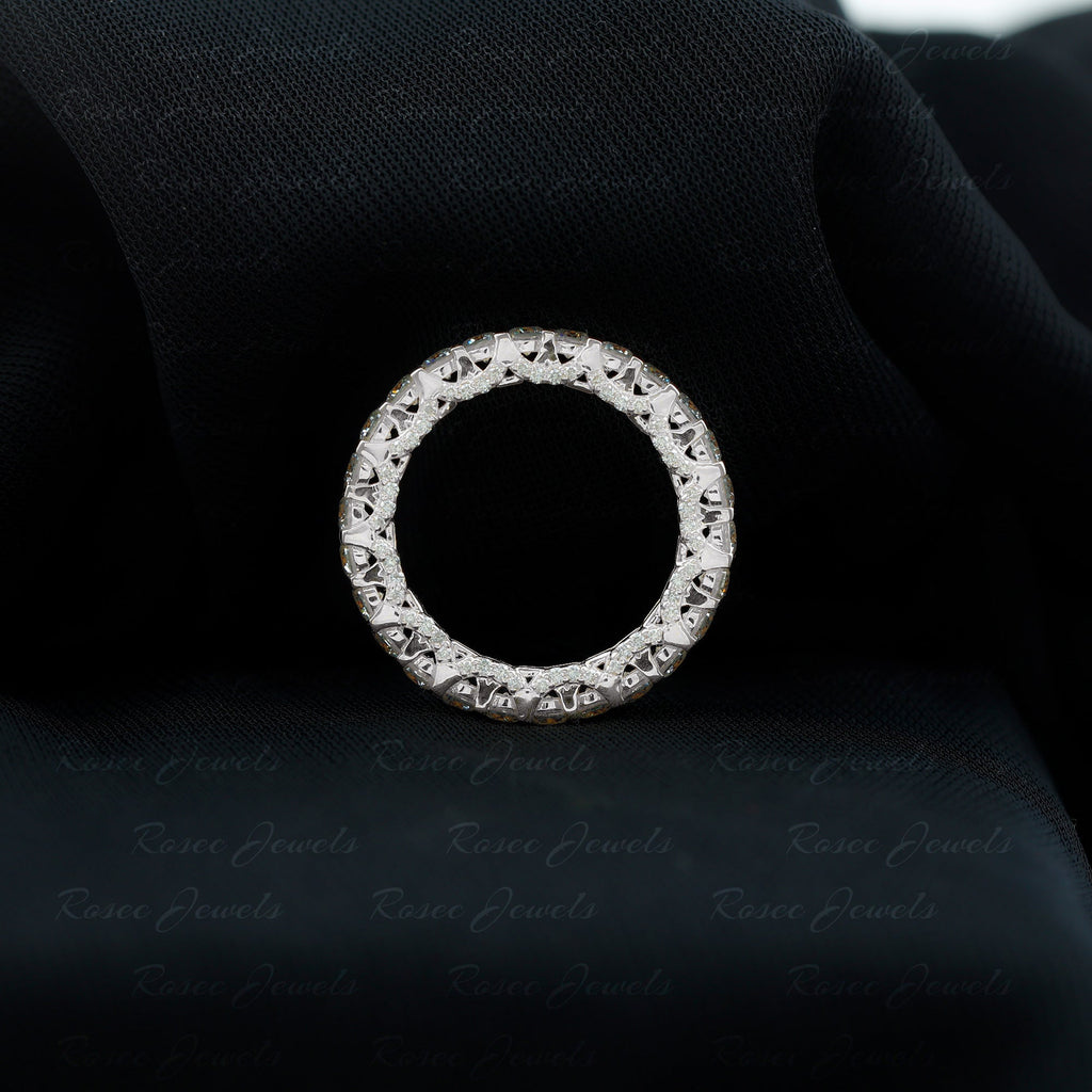 Trellis Set Moissanite Full Eternity Band Ring