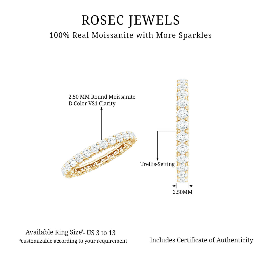 Trellis Set Moissanite Full Eternity Band Ring