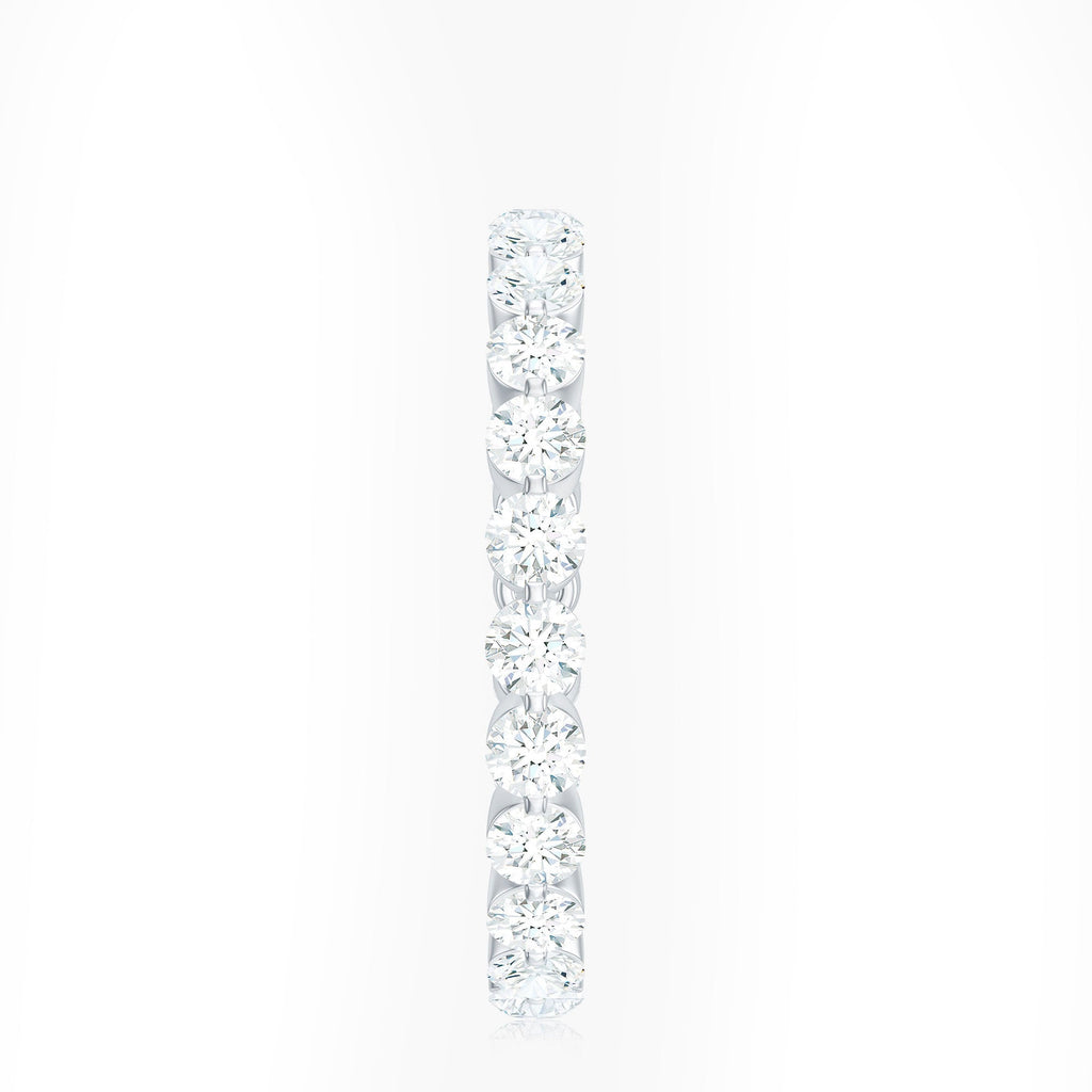 Certified Round Cut Moissanite Eternity Band Ring