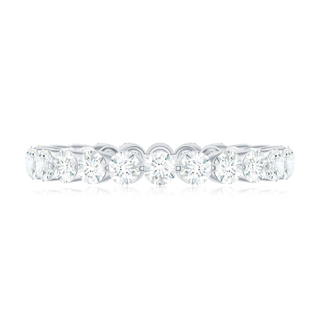 Certified Round Cut Moissanite Eternity Band Ring